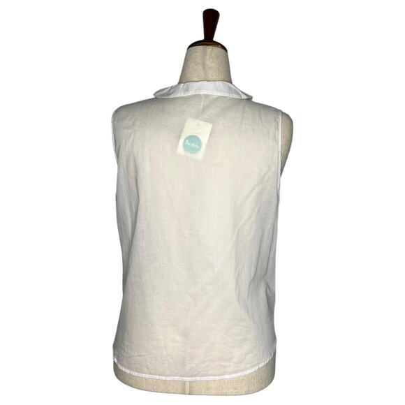 Boden Women's Tie Waist Tank Top Size 12 Button Front Sleeveless Preppy - Picture 2 of 7